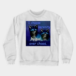 Peace and serenity mantra with foxes at night Crewneck Sweatshirt
